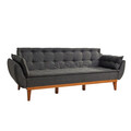 Set canapea extensibilă, Unique Design, 867UNQ1593, Lemn de carpen, Antracit