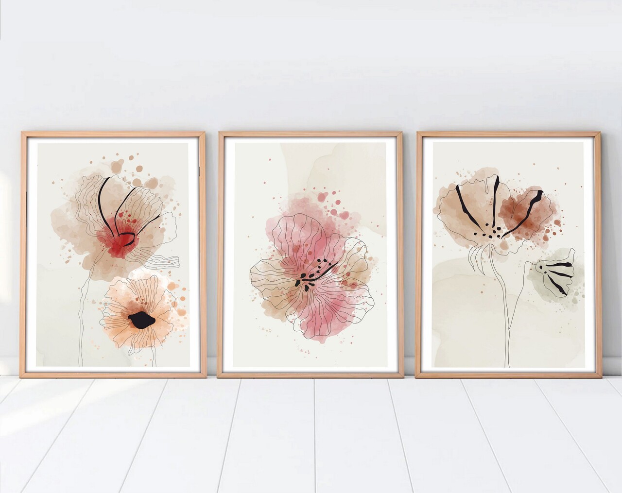 Set 3 tablouri decorative, Huhu205, Cadru: 100% LEMN MASIV (Grosime: 2,5 cm), Multicolor - view 5