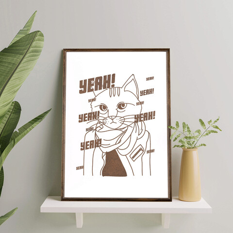 Tablou decorativ, td110, lemn, desenat manual, natural