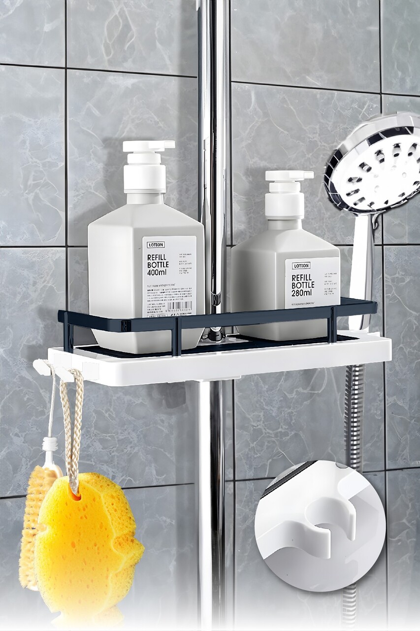 Organizator de baie, Fremont, M-526, 11.7x29 cm, Plastic, Antracit