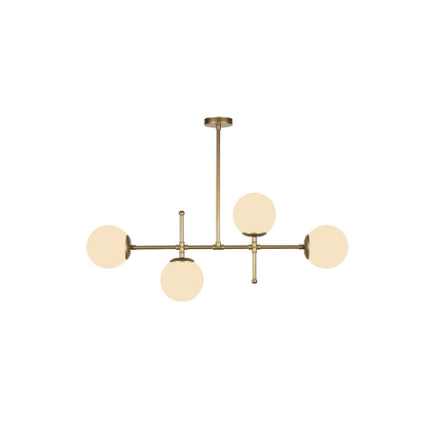 Lustra, Squid Lighting, Kruva, 9 x 15 x 57 cm, fier/sticla, alb/auriu alb/auriu