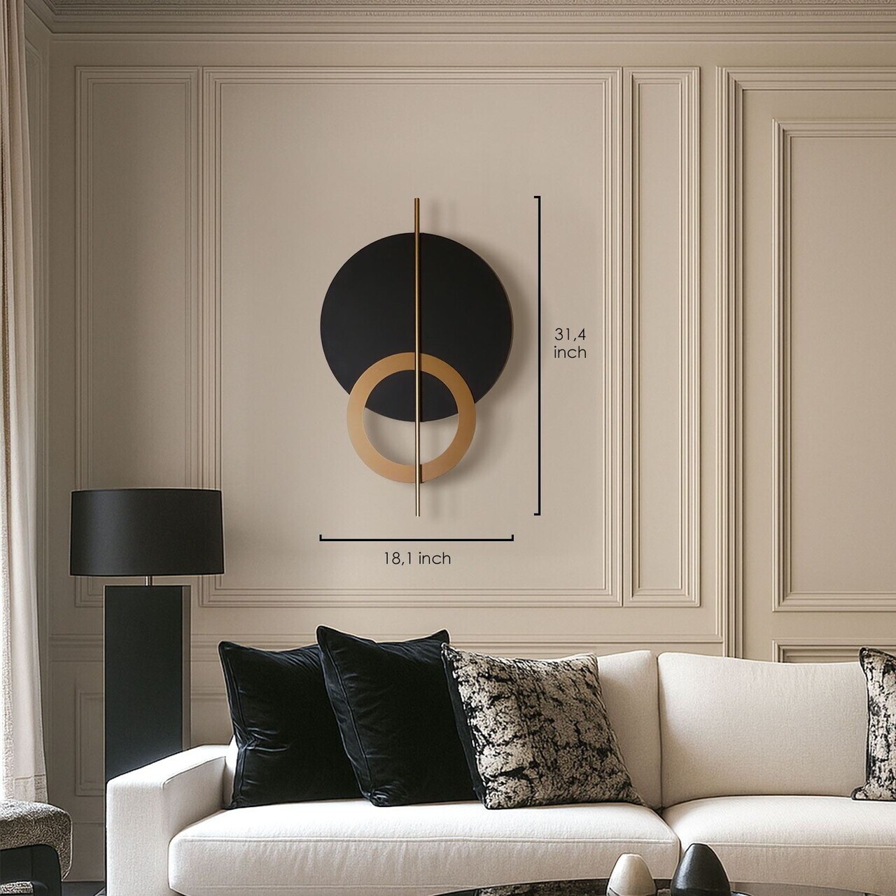 Decoratiune de perete, Hyperion, Dimensiune: 46 x 80 cm (1 bucată), Negru — imaginea 9