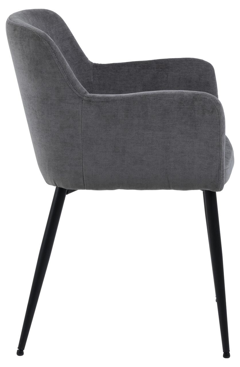 Scaun Karen, Actona, 54.5x56x80 cm, tesatura Chenille/otel, gri inchis - view 7