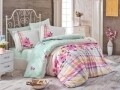 Lenjerie de pat pentru o persoana, 3 piese, 100% bumbac poplin, Hobby, Norma Pink, multicolora