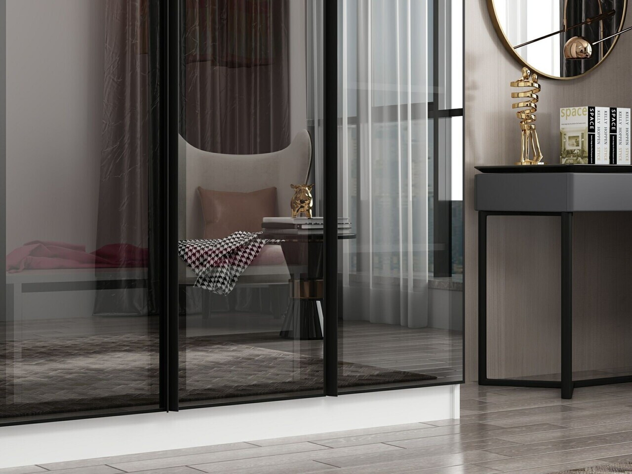 Dulap pentru haine, Hanah Home, Nisa, 180x210x52 cm, Alb — imaginea 5