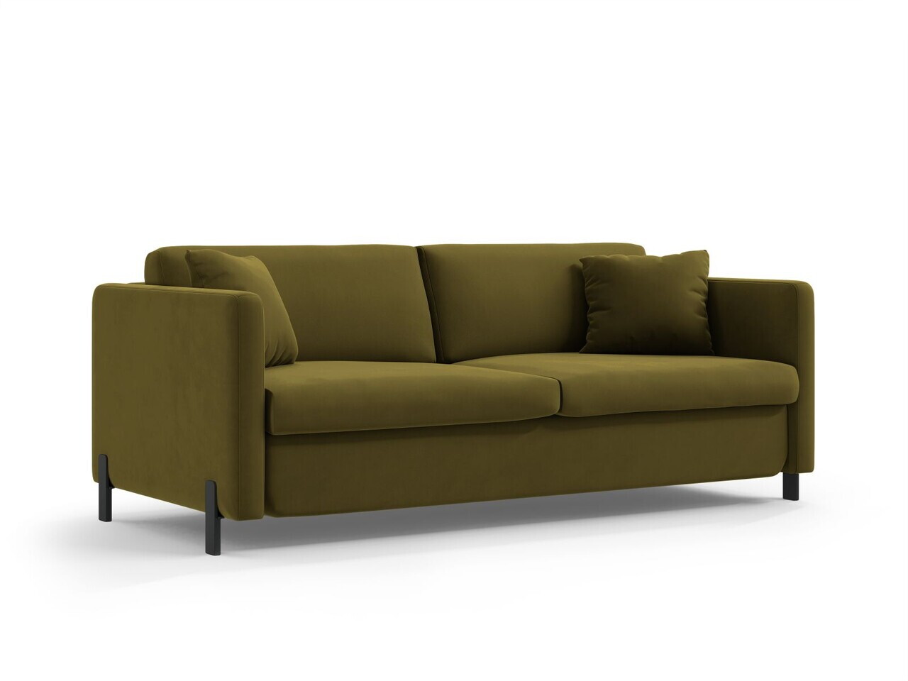 Canapea extensibila 2 locuri, Gloria, Micadoni Home, 186x102x88 cm, catifea, verde — imaginea 6