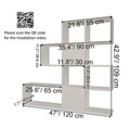 Corp biblioteca, Retricy, Karlin, 120x19.5x109 cm, PAL, Alb / Antracit