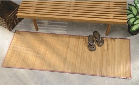Covoras de baie Formbu, iDesign, 61x183 cm, bambus, natural