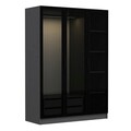 Dulap pentru haine, Minerva, Kale Anthracite Black, 135x210x52 cm, PAL, Antracit / Negru