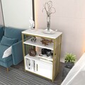 Corp biblioteca, Zena Home, Letos, 60x80x29.6 cm, PAL, Alb/Auriu