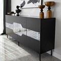 Consola, Neostill, Milan, 180x80x40 cm, PAL, Negru / Fume
