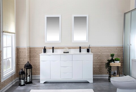 Set mobilier de baie (3 piese), jussara, teton 60, alb