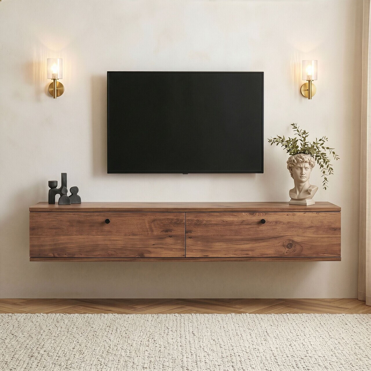 Comoda TV, Nordure, Ligne 160, 160x25x25 cm, Maro — imaginea 2