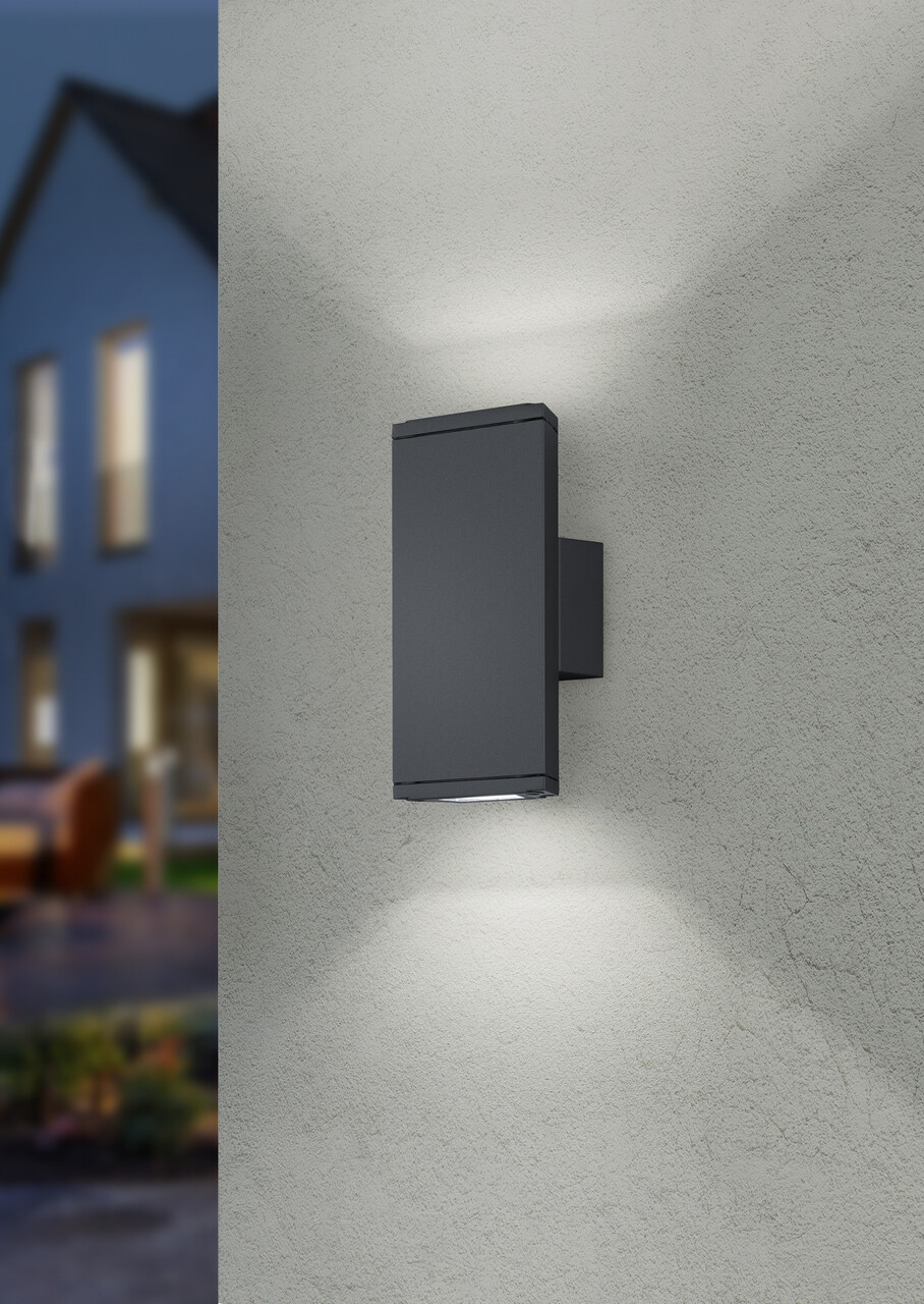 Aplica de perete pentru exterior Colorado, TRIO, 9x6.5x20 cm, 3W, 2x SMD, aluminiu turnat, antracit