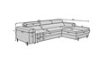 Coltar extensibil dreapta 3 locuri ELTAP, RT-06SO, Felro, 285x181x93 cm, lemn/poliester, gri inchis