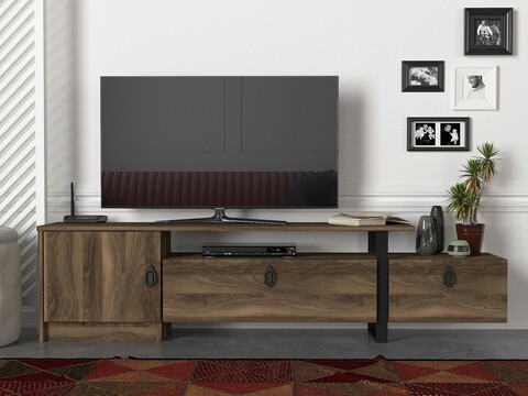 Comoda tv aramis, tera home, 180x31.5x46.2 cm, maro/negru