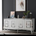 Consola, Olivia, Karya, 150x40x79 cm, PAL , Alb / Argintiu