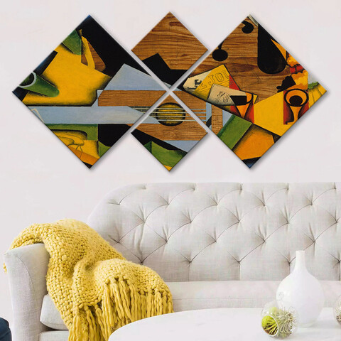 Set 4 tablouri decorative, 4MDF751011349, MDF, Imprimat UV, Multicolor Evans