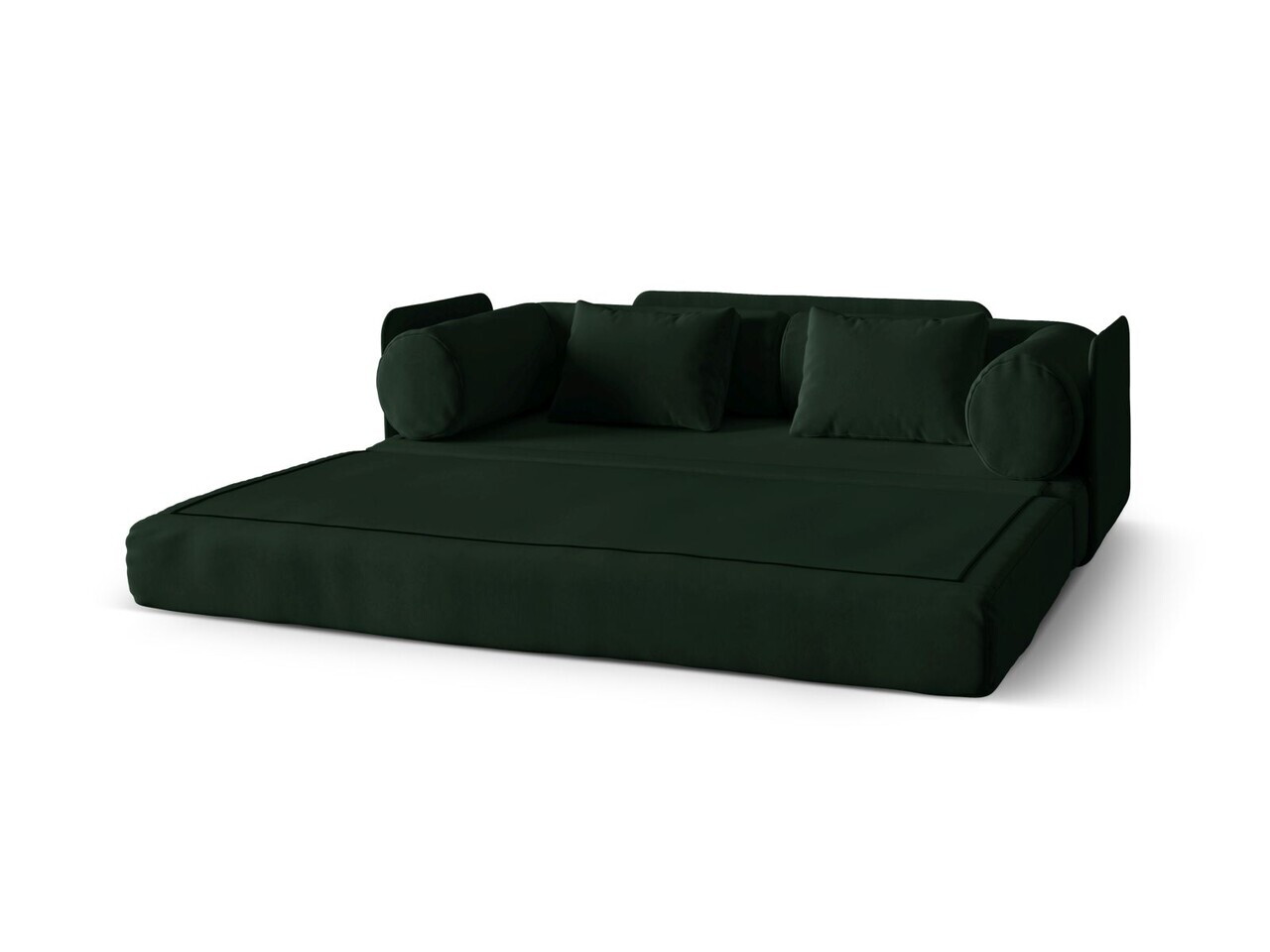 Canapea extensibila 3 locuri, Dreamy, Micadoni Home, 206x95x70 cm, catifea, verde bottle — imaginea 4