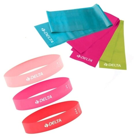 Set 6 benzi elastice 267DLT1113 Mix Tensions, Delta, 90x7.5 cm, cauciuc, multicolor