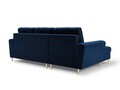 Coltar extensibil stanga 4 locuri, Moghan, Micadoni Home, GL, 241x145x88 cm, catifea, albastru regal