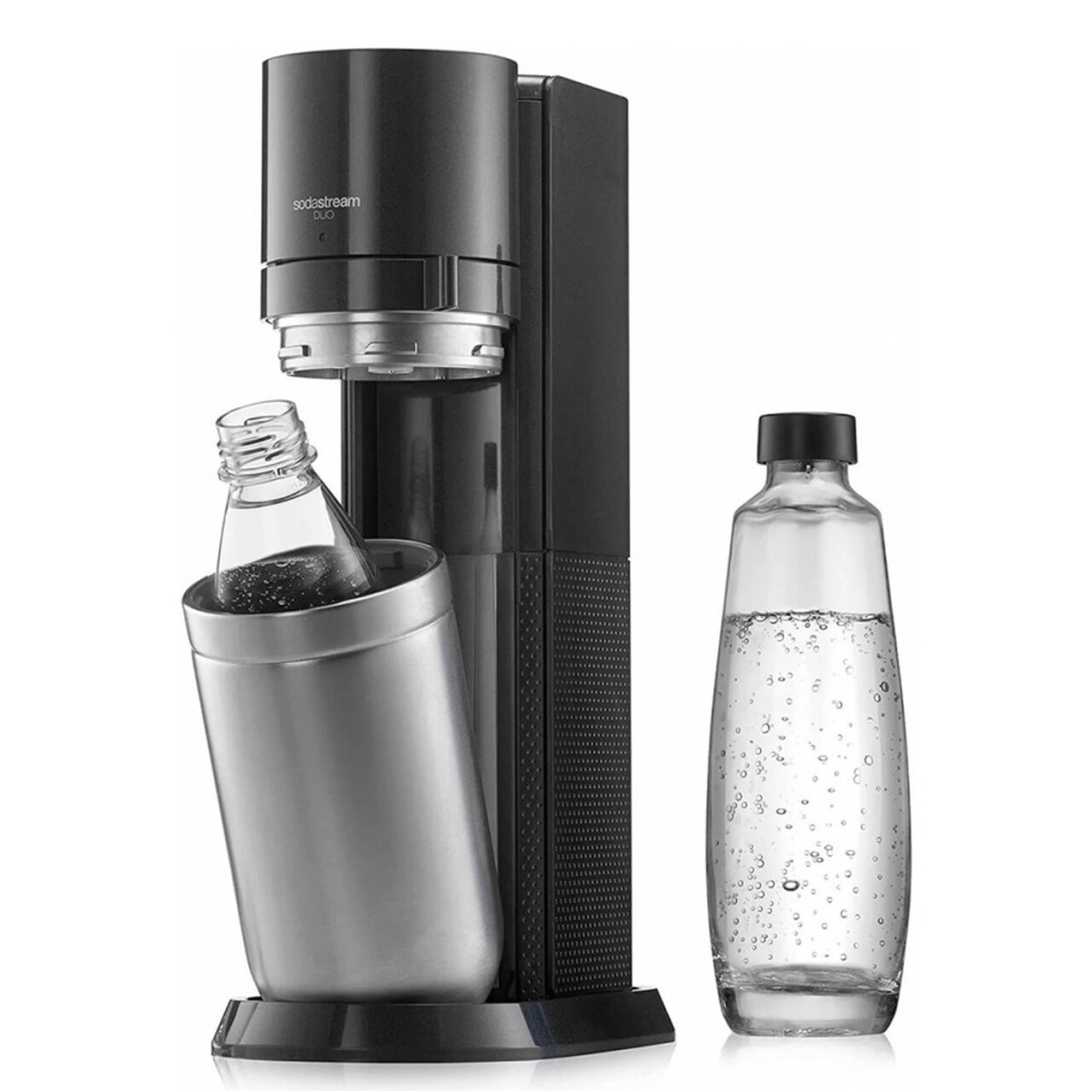 Aparat sifon Duo, cu 2 sticle incluse, Negru Metalic - SodaStream - imagine 4