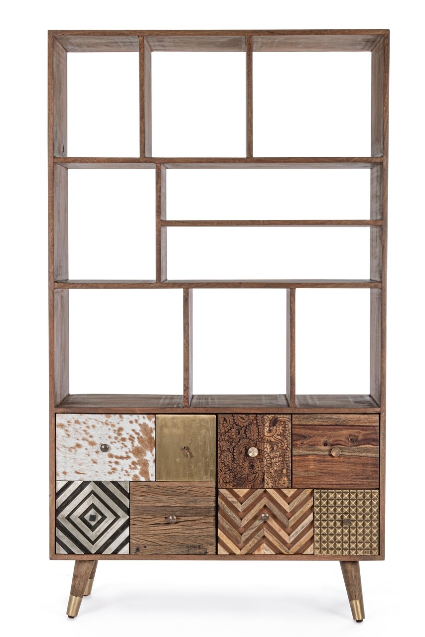 Biblioteca Dhaval, Bizzotto, 100x40x175 cm, lemn de mango/MDF - 2 | YEO