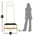 Cuier cu bancheta Glam, Mauro Ferretti, 80x38.5x180 cm, fier, negru/auriu