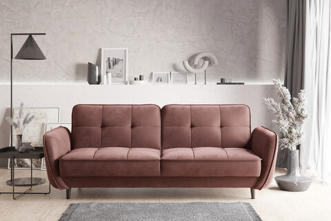Canapea extensibila 3 locuri ELTAP, SO-BEL-24LU, Bellis, 220x90x83 cm, lemn/poliester, roz