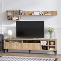 Mobilier pentru living Debbie, Emerald, 2 piese, 180x35x52 cm, natural