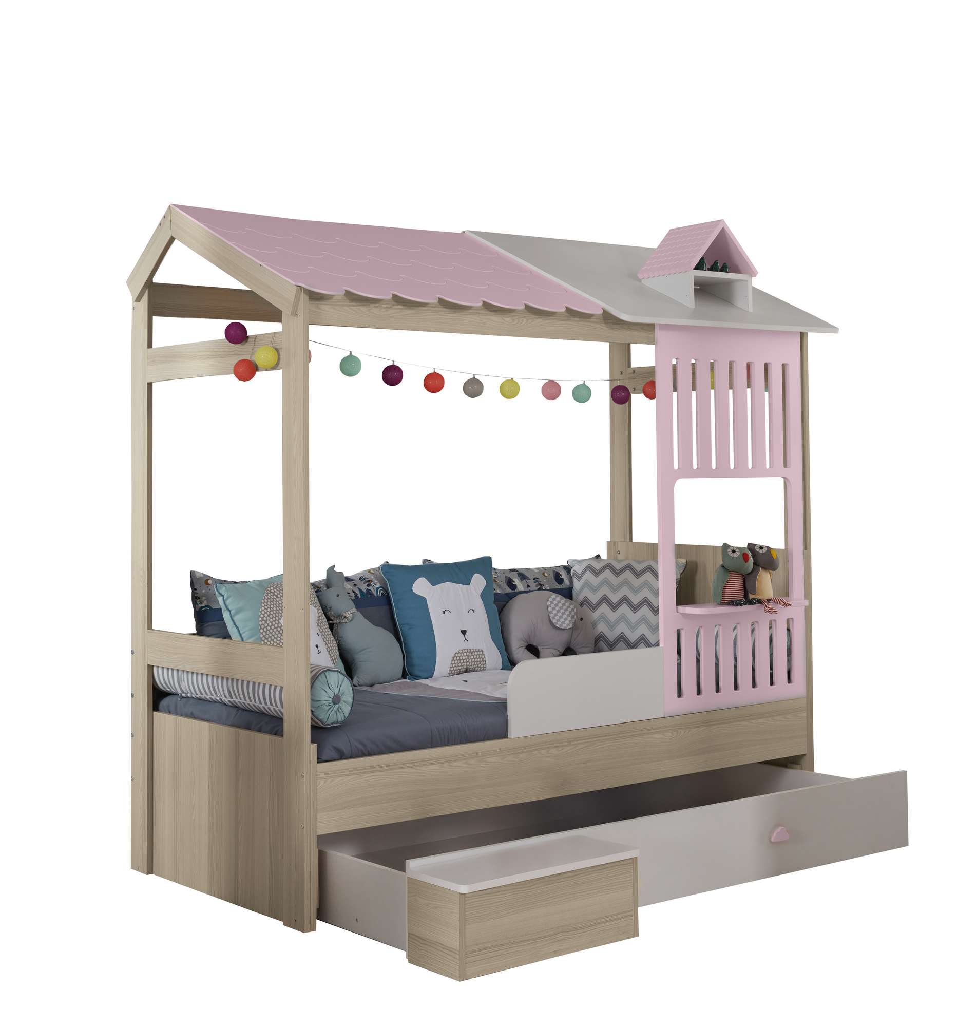 House Bed, Hanah Home, Ayder New, 216x197x115 cm, PAL, Roz