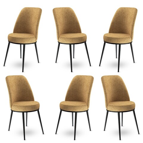 Set de scaune, Charlotte, Dexa, Metal, Cappuccino / Negru