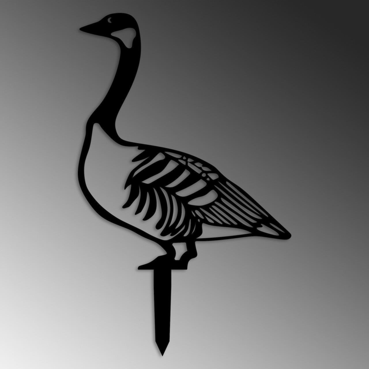 Obiect decorativ de grădină, Goose 03, 60x37 cm, Negru - view 5