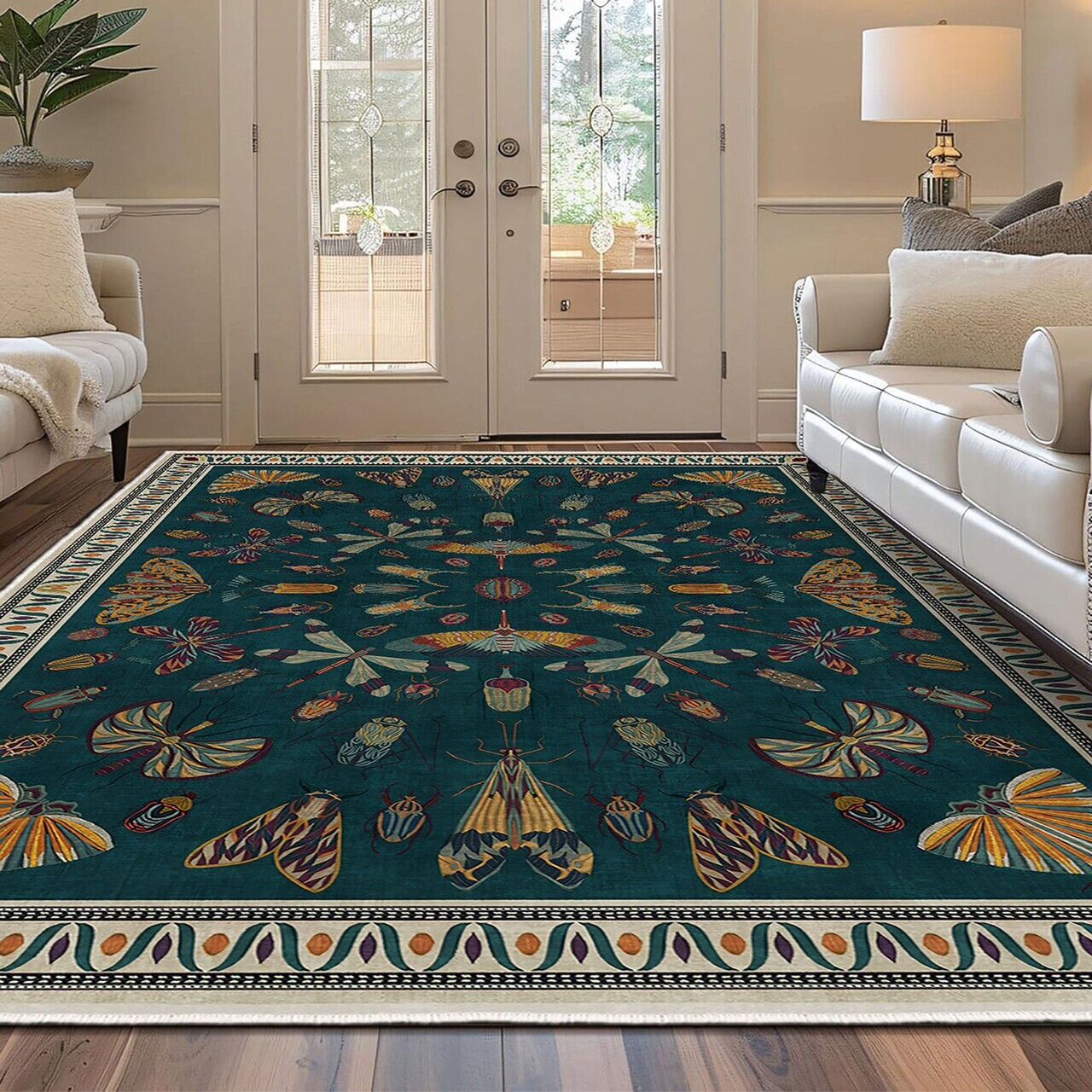 Covor, Kece-Fr64, 80x150 cm, Albastru — imaginea 3
