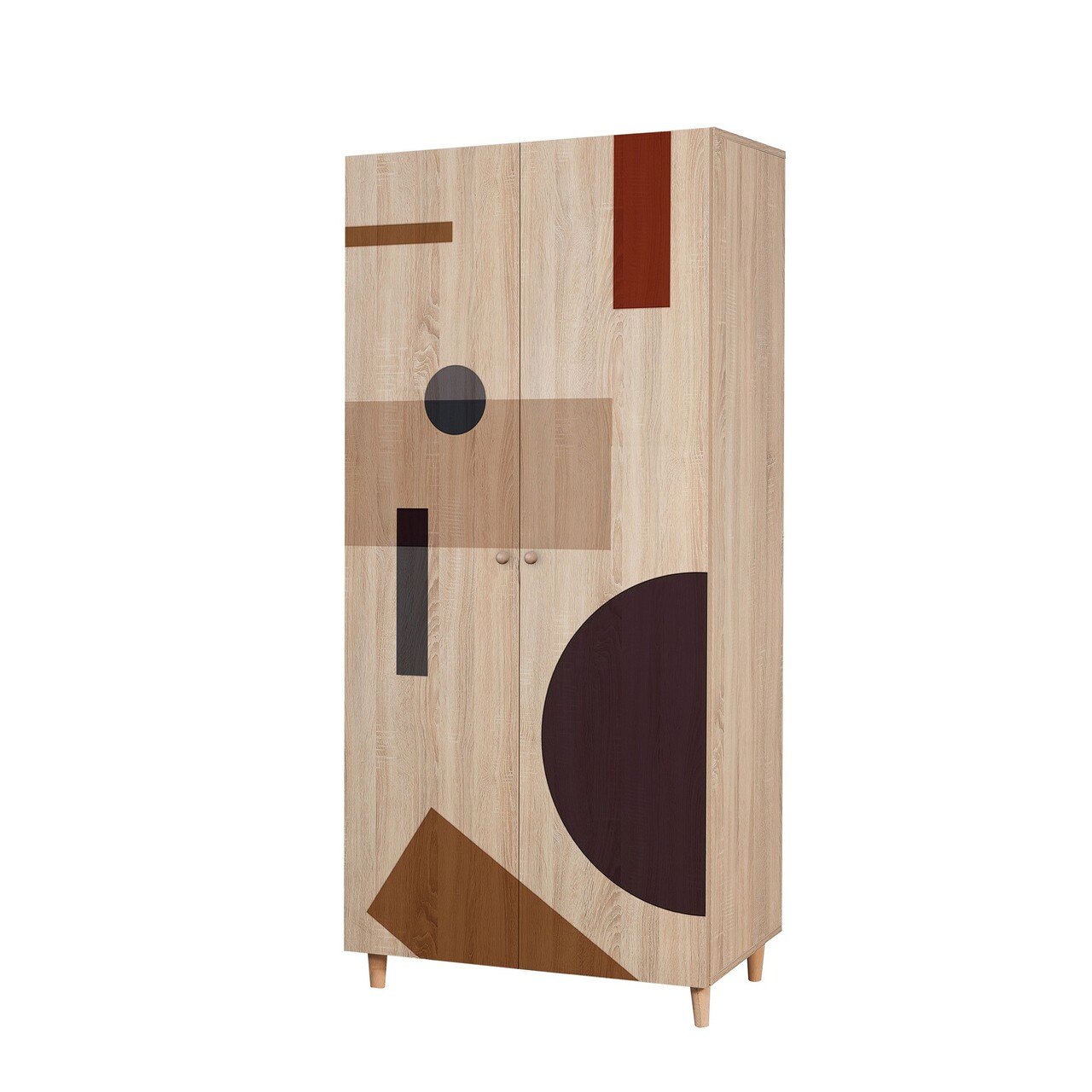 Dulap pentru haine, Vella, Lidya 2 -969, 90x192x52 cm, PAL, Sonomo - 2 | YEO