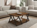 Masuta de cafea, Puqa Design, Lara, 93.6x41.2x63.6 cm, PAL, Antracit / Nuc