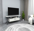 Comoda TV, Kalune Design, Tarz, 124x54x35 cm, Gri/Negru
