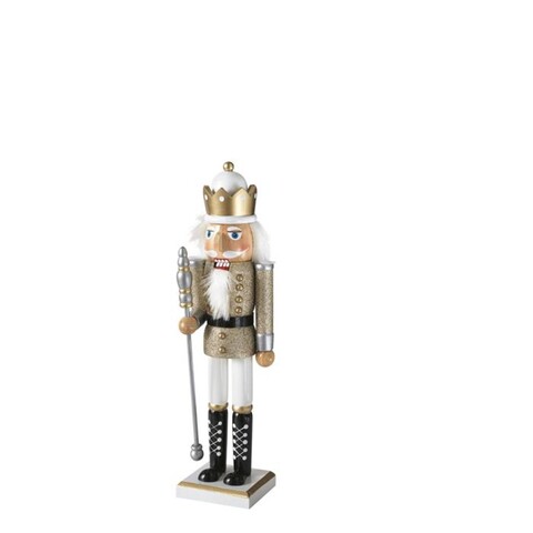 Decoratiune, Nutcracker Gold, Brandani, 10x8x38 cm, lemn acacia/sticla
