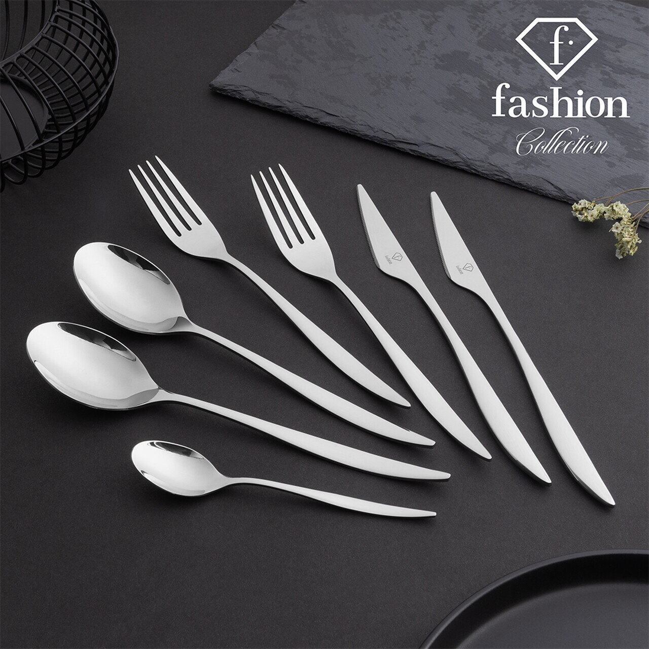 Set tacamuri pentru 6 persoane, 24 piese, Fashion TV, inox, argintiu - view 7