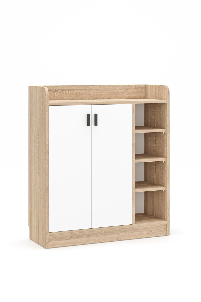 Pantofar, Hanah Home, Palaz, 90x102x.33 cm, PAL, Stejar Sonomo / Alb — imaginea 3