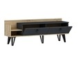 Comoda TV, Olivia, Mia, 150 x 55 x 35 cm, pal melaminat, stejar/antracit
