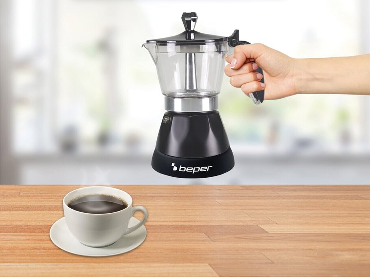 Cafetiera electrica BC.040N, Beper, 400 W, 3 cesti - view 2