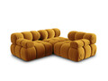 Canapea modulara 3 locuri, Bellis-51, Micadoni Home, 282x94x70 cm, catifea, galben