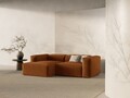 Coltar stanga 2 locuri, Bergamo, Cosmopolitan Design, 244x152x70 cm, tesatura structurata, gri maro