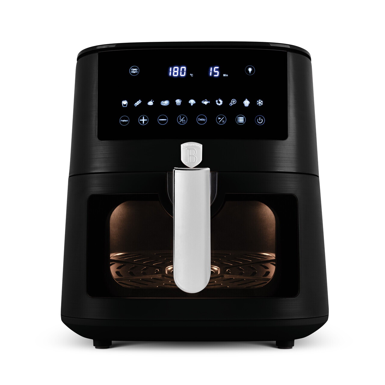 Friteuza cu aer cald si fereastra Berlinger Haus, Matte Black, 38.8x30x32.4 cm, 8 L, 1650W, negru mat - imagine 8