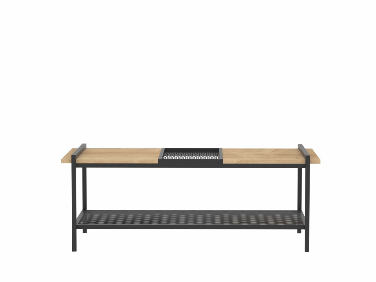 Masuta de cafea, Puqa Design, Mata, 120x45x56 cm, PAL, Nuc / Negru - 2 | YEO