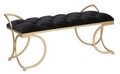 Bancheta  Glam Luxy, Mauro Ferretti, 103x43x47 cm, fier/catifea, negru/auriu