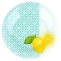 Set 12 farfurii, Fresh Summer, 20 cm - 25 cm, sticla, transparent/multicolor