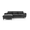 Coltar extensibil stanga 4 locuri ELTAP, Foble, 267x196x100 cm, lemn/poliester, gri inchis