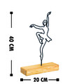 Decoratiune, Ballerina, 20x40x4 cm, Metal, Negru